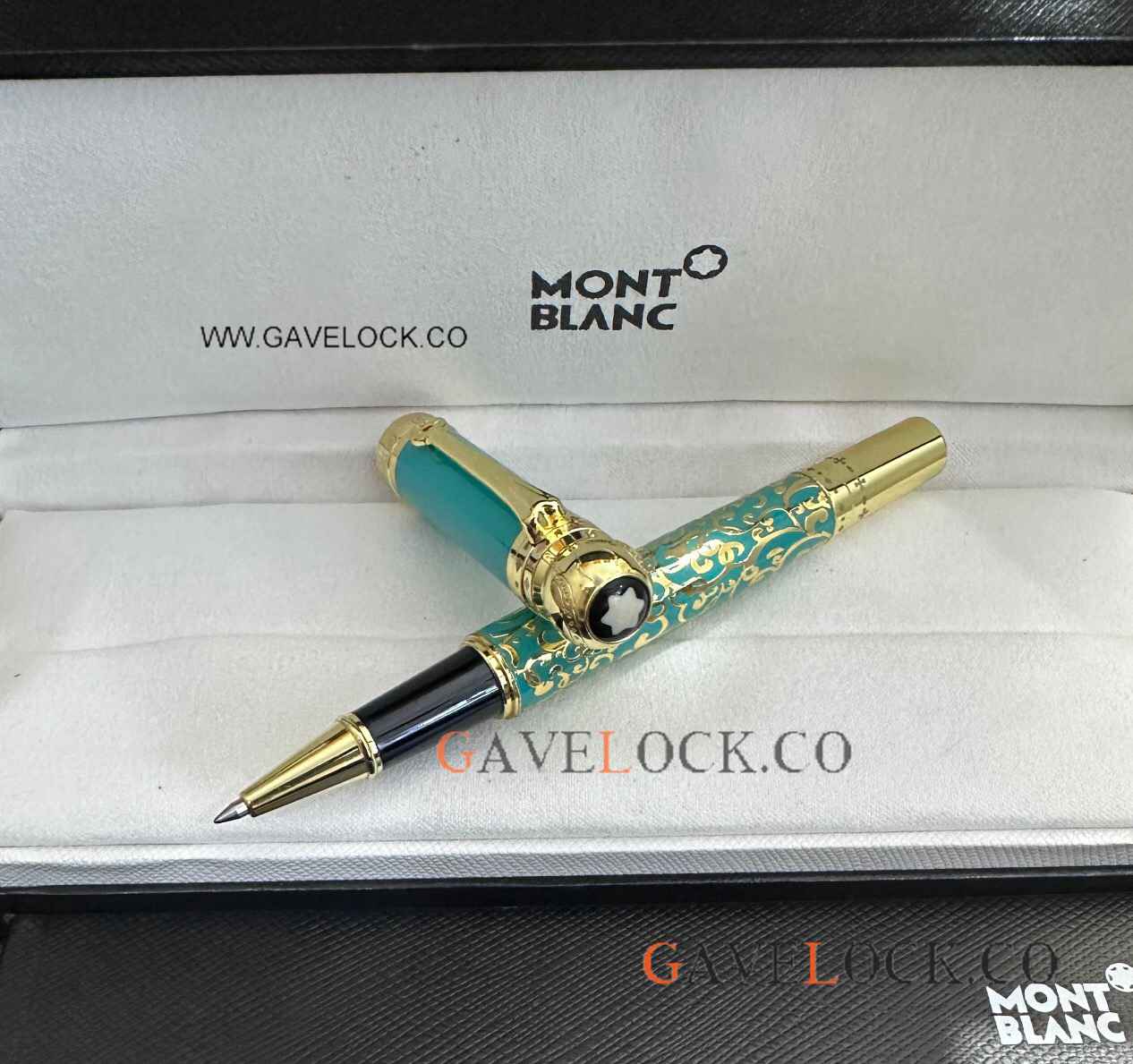 Clone Montblanc Limited Edition Joseph Ii Blue Rollerball Pen Gold Clip